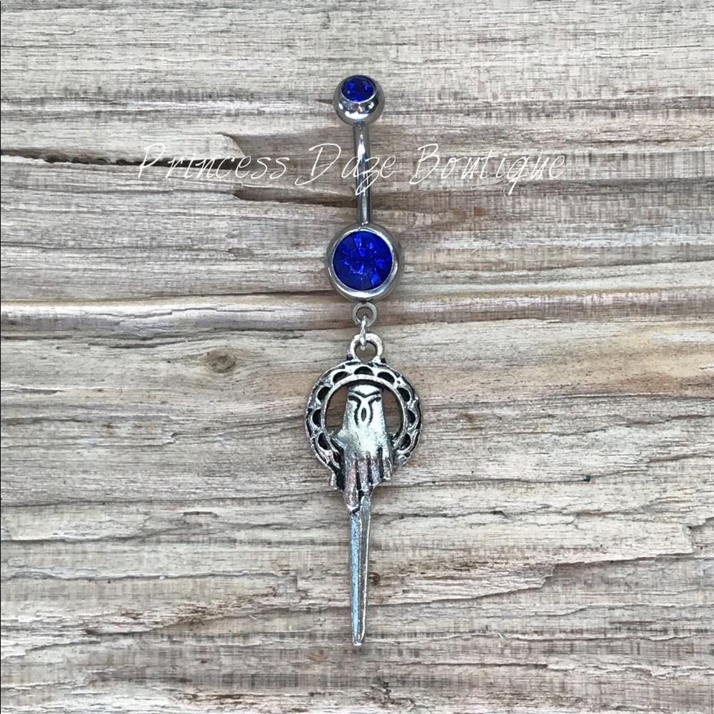 Blue Double Gem Game Of Thrones Belly Button Ring